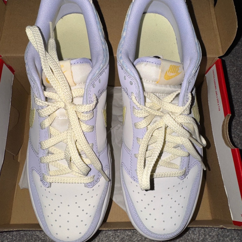 Nike Kids White and Light Yellow Sneakers